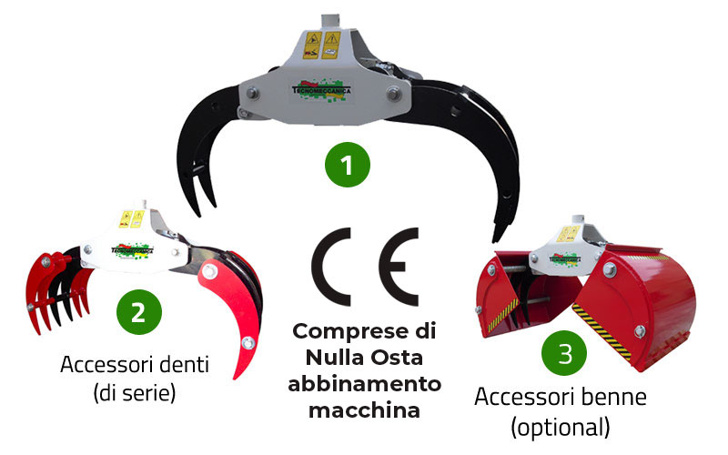 Pinza COMBY 3: pinza componibile 3 in 1 (accessori “denti” di serie)